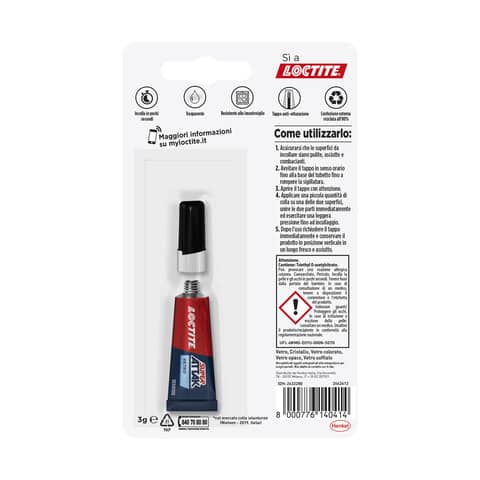 Colla Loctite Super Attak Vetro 3 g  2632280